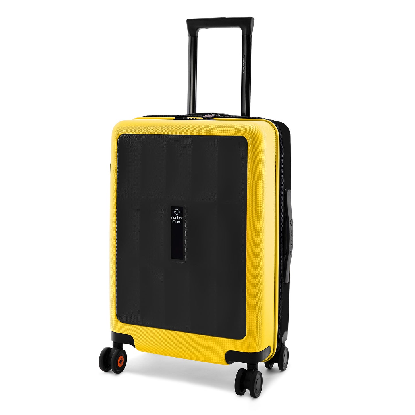Nasher Miles Zanzibar TSA Lock Hard-Sided Polycarbonate Cabin Luggage Black Yellow 20 inch |55 Trolley Bag| Suitcase