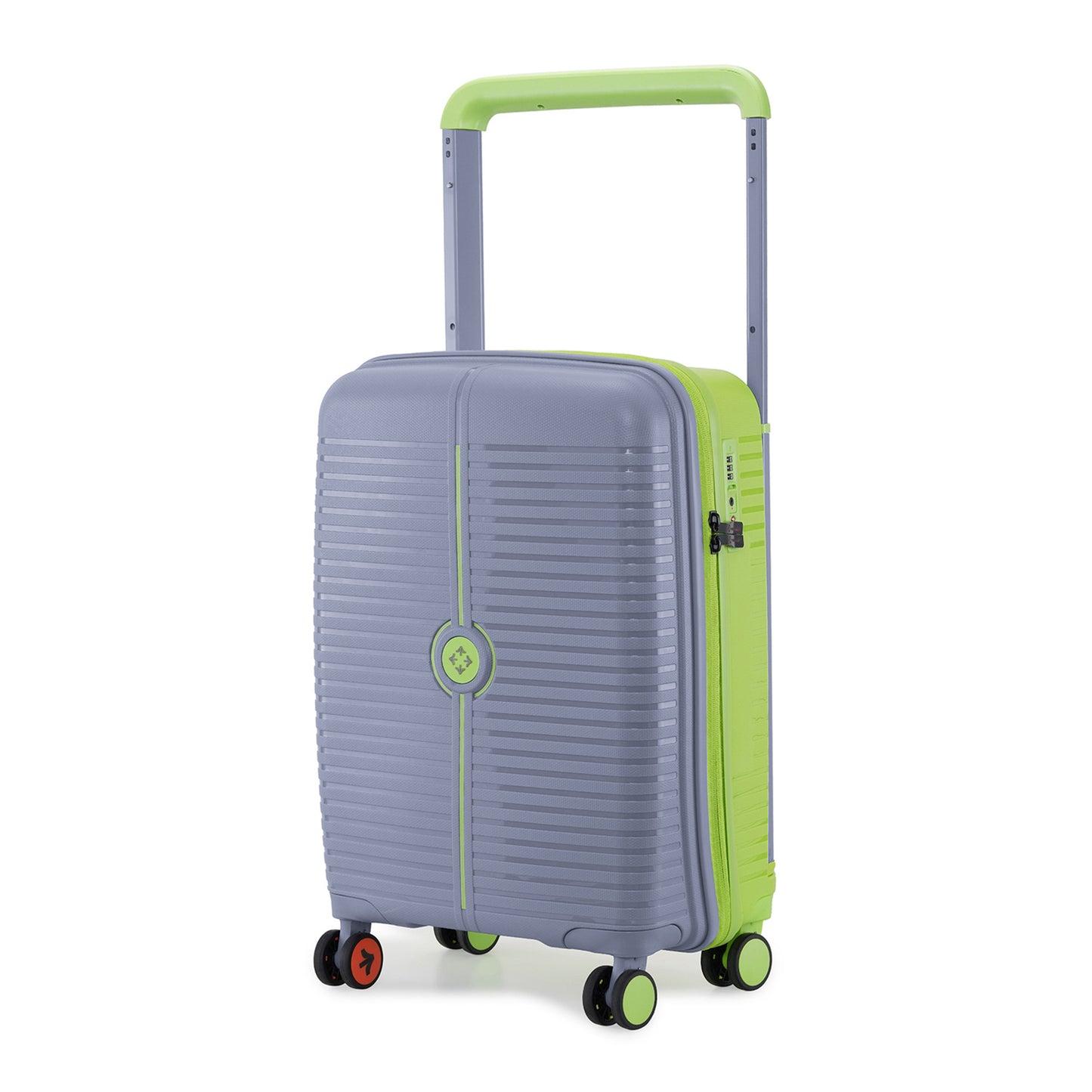 Nasher Miles Dubai TSA Lock Hard-Sided Polypropylene Cabin Luggage 20 inch | 55cm | 8 Wheels Small Trolley Bag for Travel | Suitcase (Grey Green)