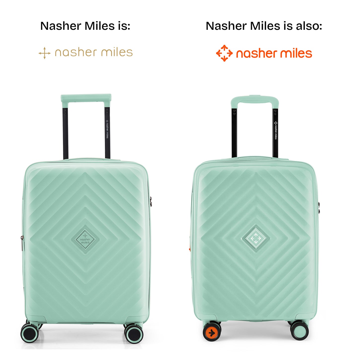 Nasher Miles Antwerp Hard-Sided Polypropylene Cabin Luggage 20 inch | 55cm TSA Lock 8 Wheels & Expander Small Trolley Bag for Travel | Suitcase (Pastel Green)