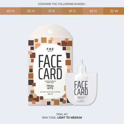 Trial Kit: Face Card 4 in 1 Super Serum Skin Tint