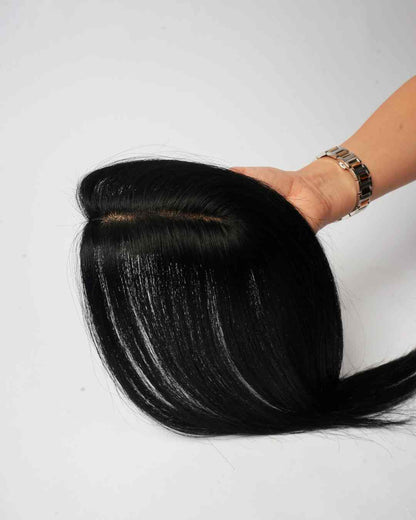 Scalp Line Hair Topper - Dark Black – 1.5 x 5inch – Silk Base