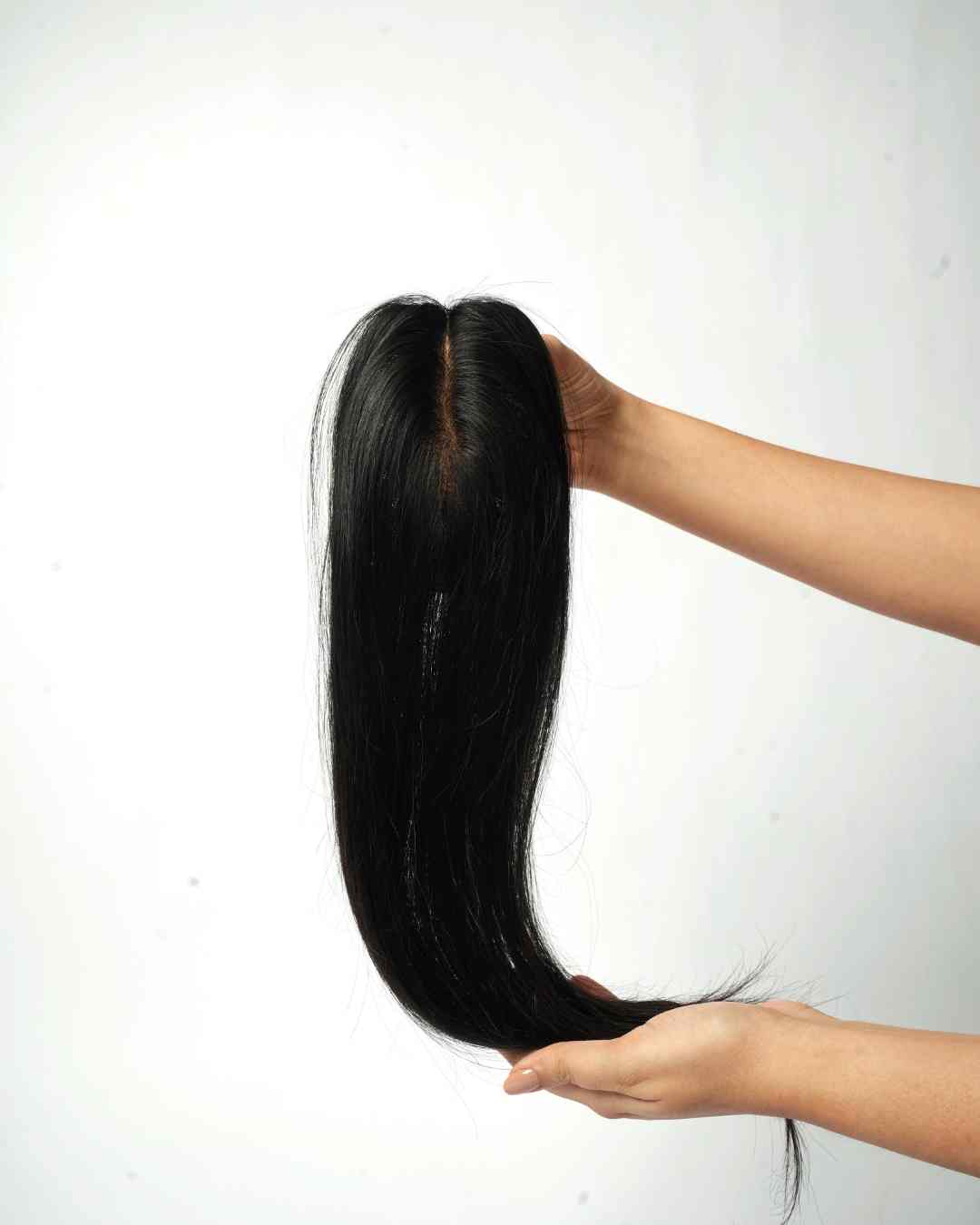 Scalp Line Hair Topper - Dark Black – 1.5 x 5inch – Silk Base