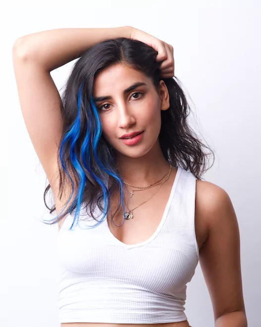 Electric Blue Hair Strand #Strandout- Coloured clip-In Hair | Nish Hair at Broadway
