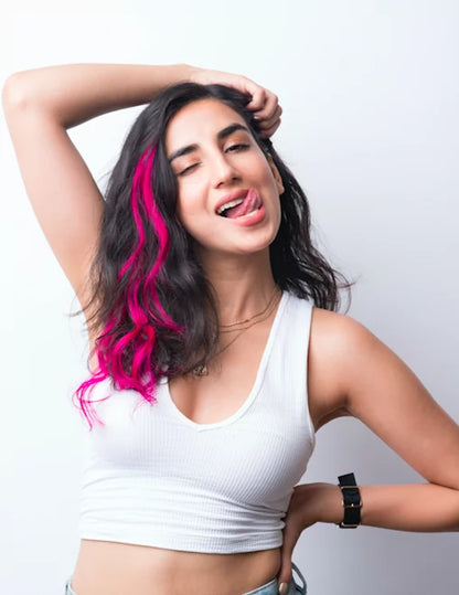 Kinky Pinky – #Strandout- Coloured clip-In Hair