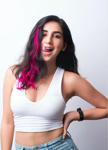 Kinky Pinky – #Strandout- Coloured clip-In Hair