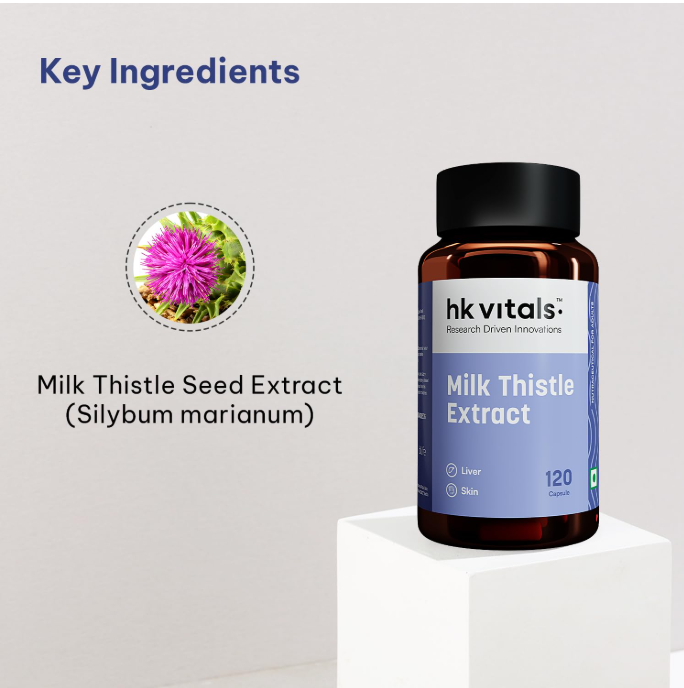 hk vitals Milk Thistle Extract (120 Capsules) | Liver Support Supplement | Silybum Marianum Liver Detox for Men and Women | HK Vitals at Broadway