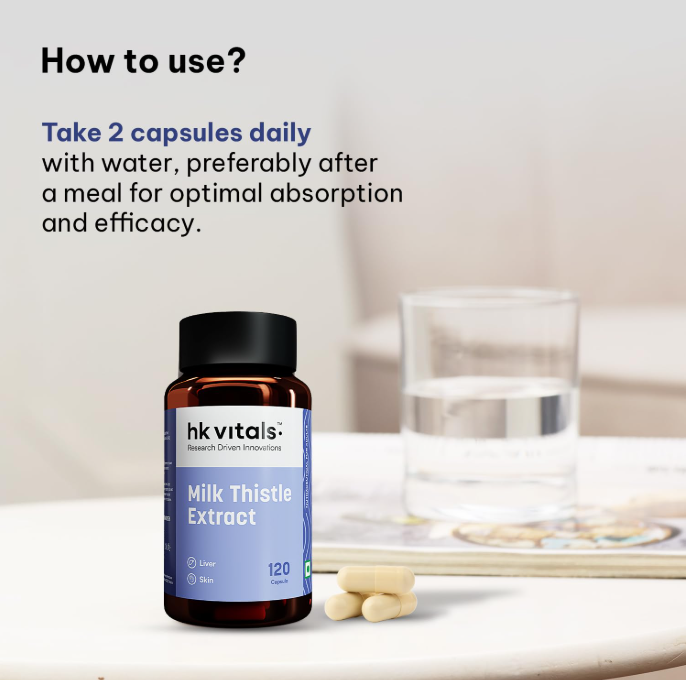 hk vitals Milk Thistle Extract (120 Capsules) | Liver Support Supplement | Silybum Marianum Liver Detox for Men and Women | HK Vitals at Broadway