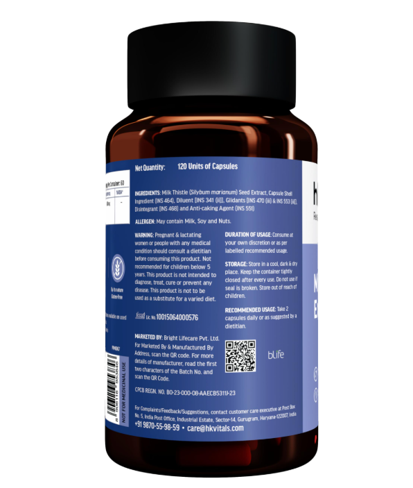 hk vitals Milk Thistle Extract (120 Capsules) | Liver Support Supplement | Silybum Marianum Liver Detox for Men and Women | HK Vitals at Broadway