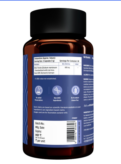 hk vitals Milk Thistle Extract (120 Capsules) | Liver Support Supplement | Silybum Marianum Liver Detox for Men and Women | HK Vitals at Broadway