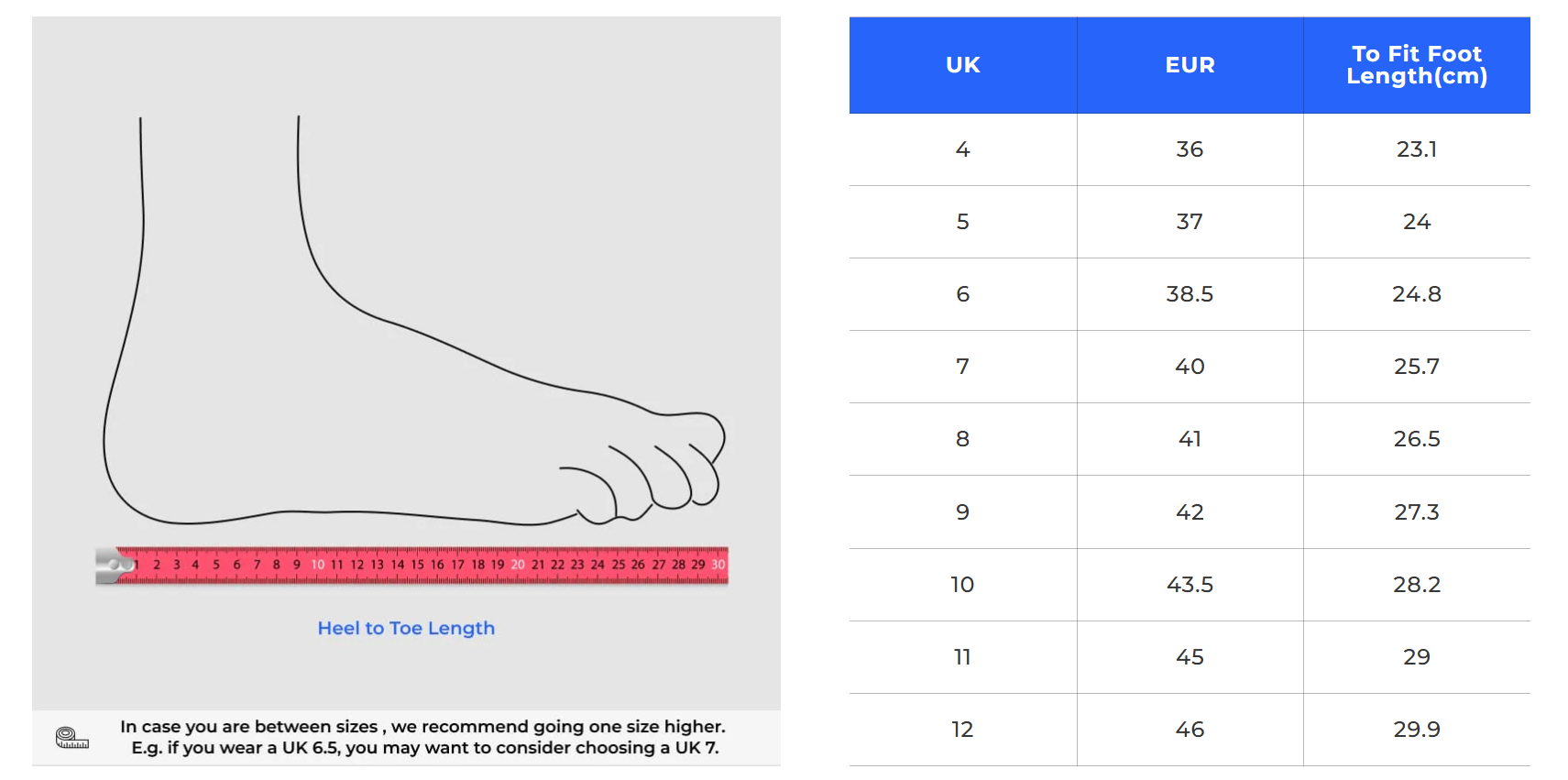 Size Chart for X Lows PUMPKIN