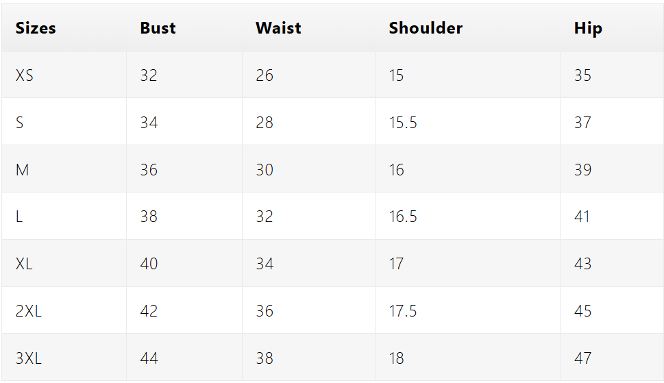 Size Chart for BLACK POLKA DOT SET WITH EMBROIDERED ORGANZA DUPATTA