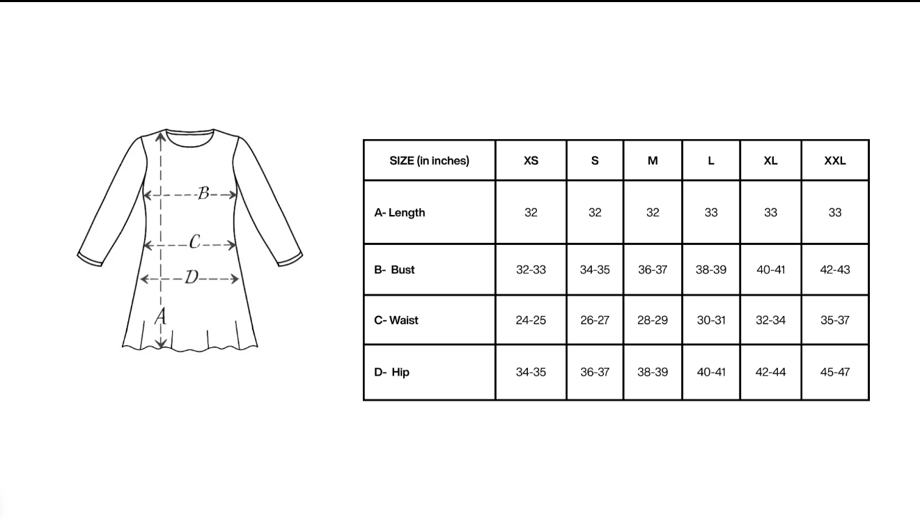 Size Chart for Black Halter Mini Dress With Bow