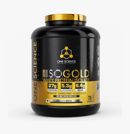OSN Iso Gold Whey Protein 5lbs Grass Fed Whey 27g Protein Cafe Mocha | One Science Nutrition at Broadway