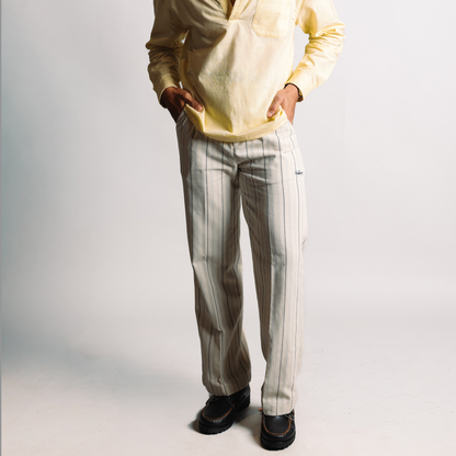 Summer Striped Pants - Offwhite