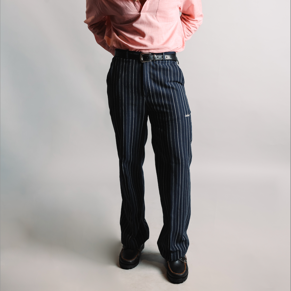 Summer Striped Pants - Navy Blue