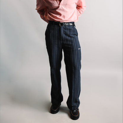 Summer Striped Pants - Navy Blue