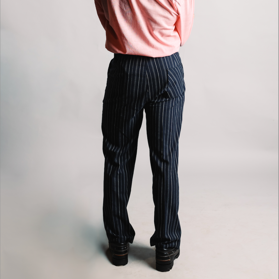 Summer Striped Pants - Navy Blue