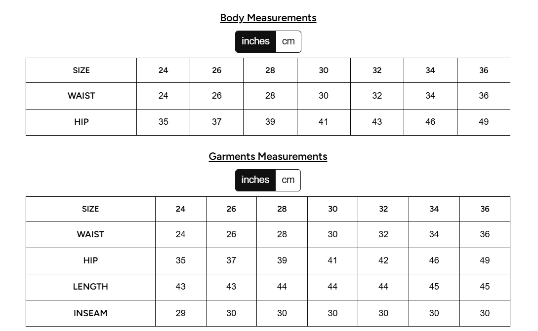 Size Chart for Emily in Paris: Pink Wide Leg Trousers