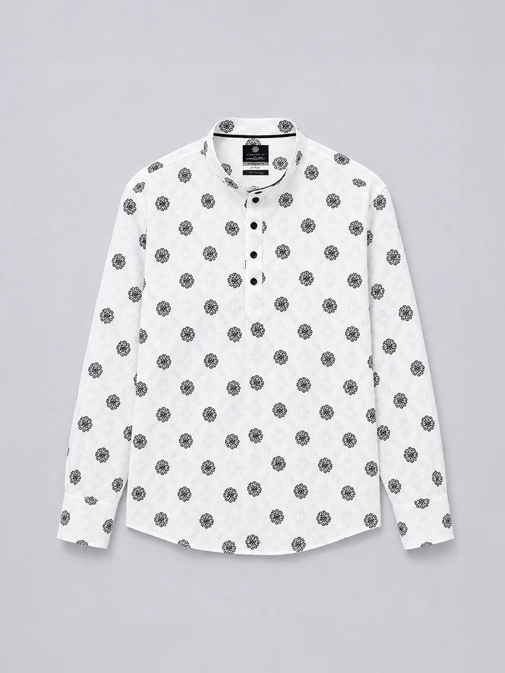 Serein Mandarin Dobby Cotton Shirt