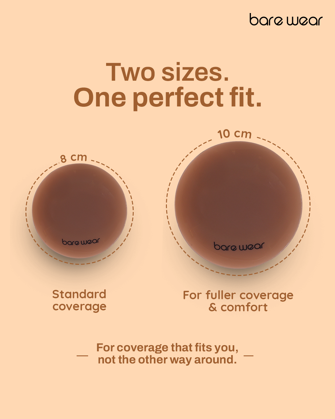 Non-Adhesive Reusable Nipple Covers + (10 cm) | Bare Wear at Broadway