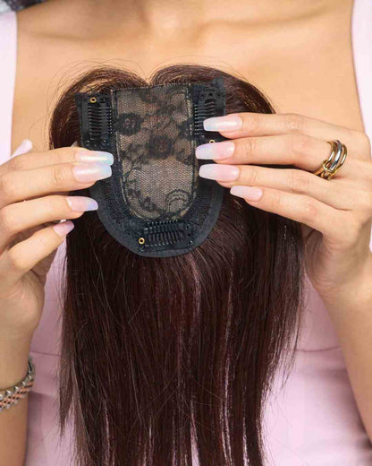 Hair Topper For Short Hair - Dark Brown | Silk Top Topper  3x4