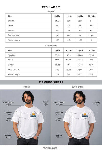 Seaside White Oversized Cotton Graphic Tee - size chart