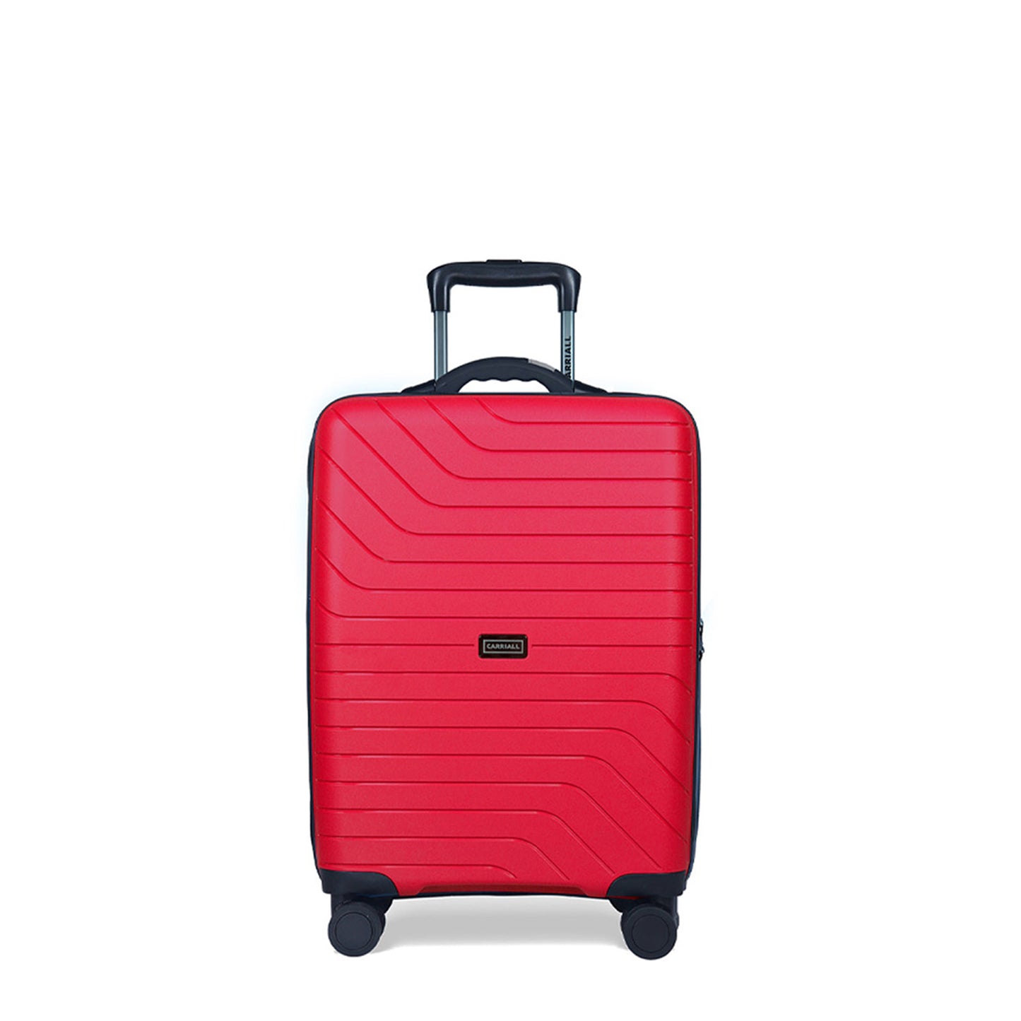 Carriall Groove Polypropylene (55 cm) Red Smart Check-in Trolley Luggage with inbuilt Weighing Scale
