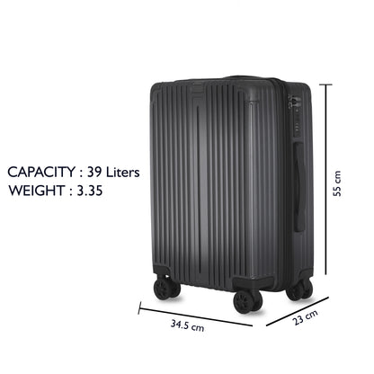 Carriall Meta Luggage Polycarbonate (PC) Hard Sided 20 inch / 55 cm Cabin Size Expandable Trolley Bag (Grey)