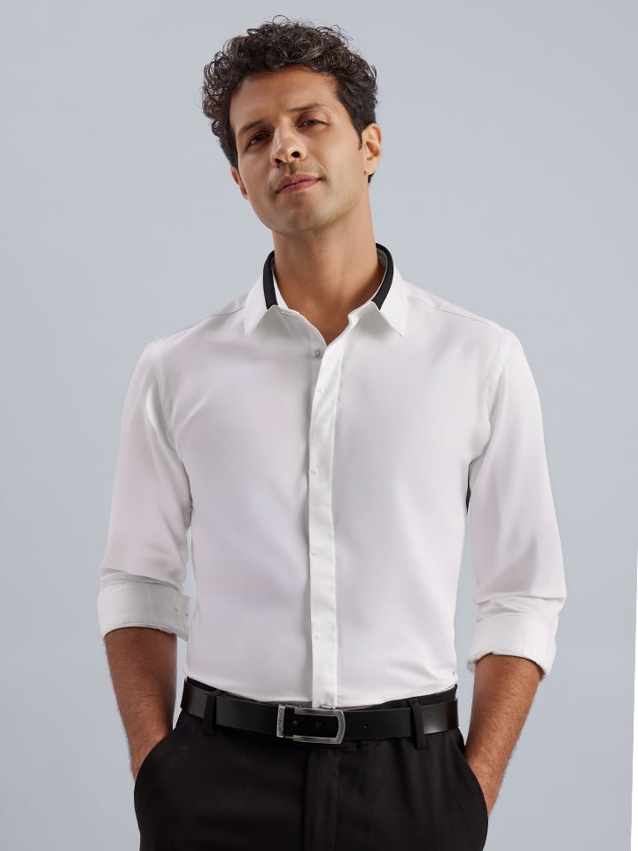 White Solid Party Shirt | Kingdom Of White at Broadway