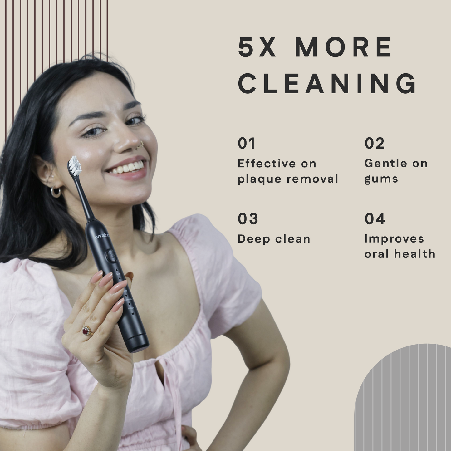 Sonic Electric Toothbrush | Rechargeable, 5 Cleaning Modes, IPX8 Waterproof | Winston at Broadway