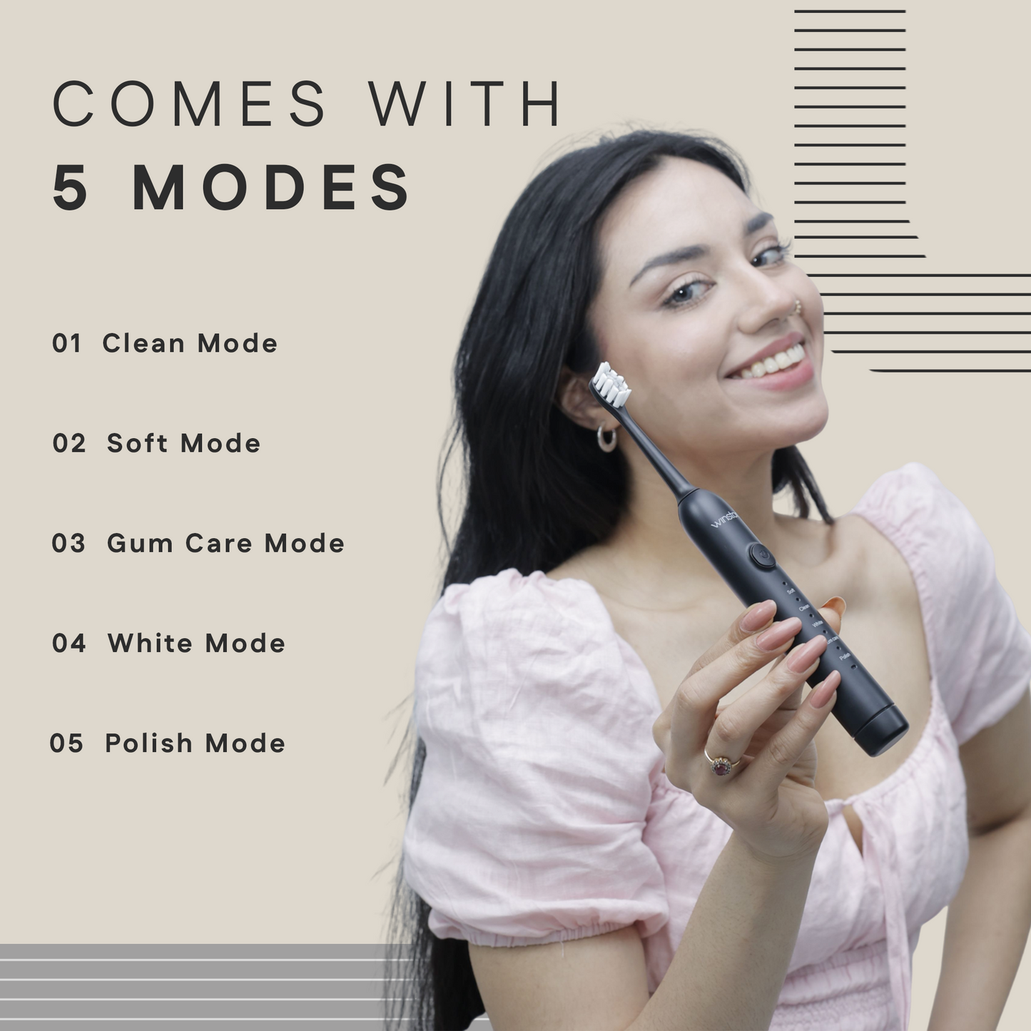 Sonic Electric Toothbrush | Rechargeable, 5 Cleaning Modes, IPX8 Waterproof | Winston at Broadway