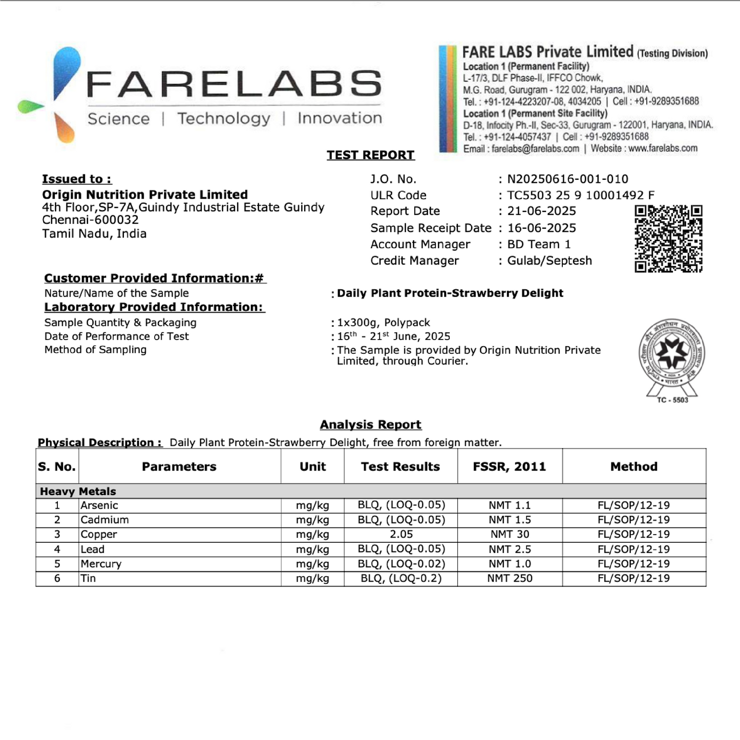 Origin Nutrition Daily Plant Protein  Strawberry Delight
