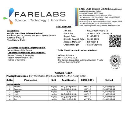 Origin Nutrition Daily Plant Protein  Strawberry Delight