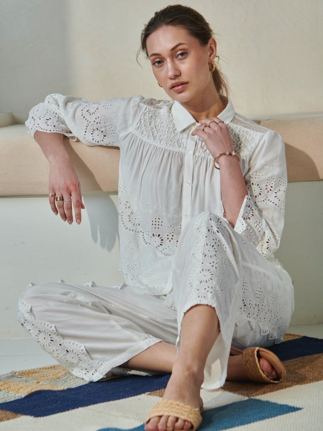 Alba Schiffli Shirt | Style Island at Broadway