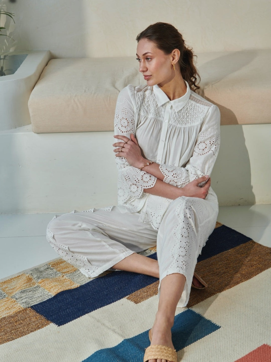 Alba Schiffli Shirt | Style Island at Broadway