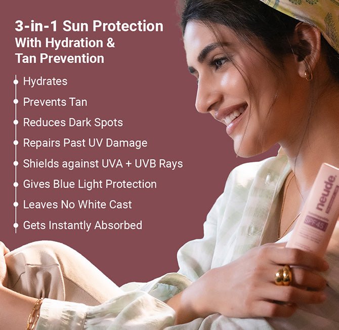 SUNSTOPPABLE SPF45 PA+++ Sunscreen for Tan Prevention & UVA+UVB Protection - Neude Skin
