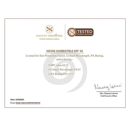 Sunbeatable SPF50+ Lightweight Gel Crème Sunscreen - Oily & Acne Prone Skin - Neude Skin