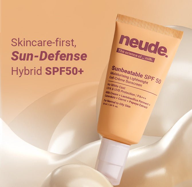 Sunbeatable SPF50+ Lightweight Gel Crème Sunscreen - Oily & Acne Prone Skin - Neude Skin