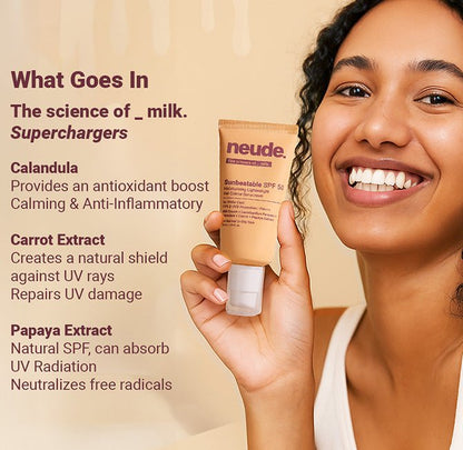 Sunbeatable SPF50+ Lightweight Gel Crème Sunscreen - Oily & Acne Prone Skin - Neude Skin