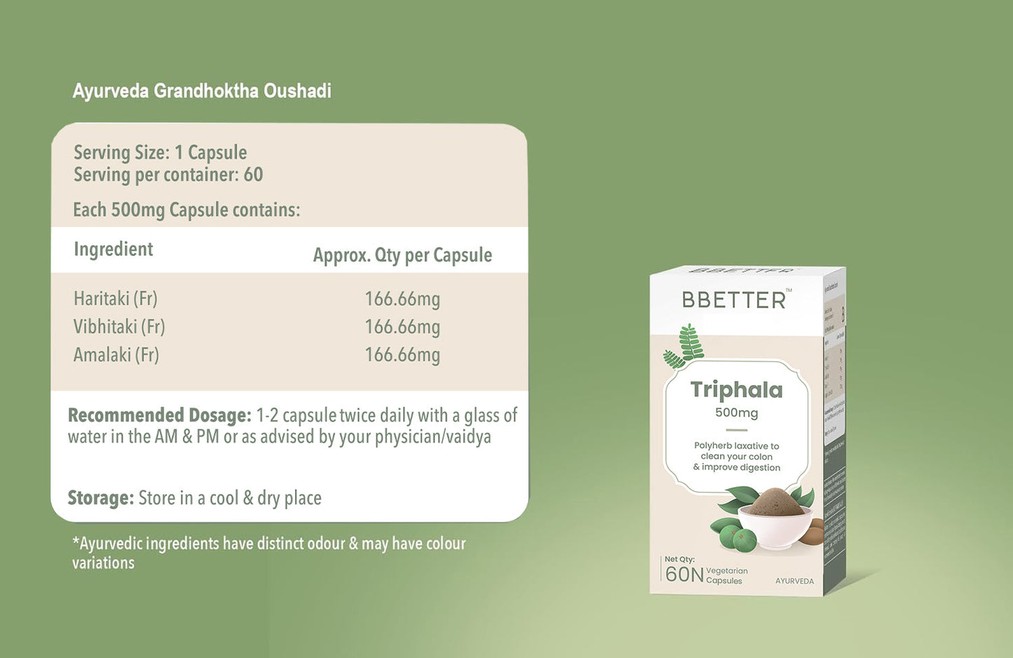 BBETTER Triphala - Polyherb Laxative to Improve Gut Health & Support Bowel Wellness | Bbetter at Broadway