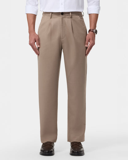 The Relaxed Textured Runway Pant Light Wood