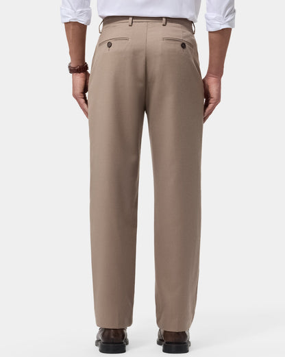 The Relaxed Textured Runway Pant Light Wood