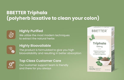 BBETTER Triphala - Polyherb Laxative to Improve Gut Health & Support Bowel Wellness | Bbetter at Broadway
