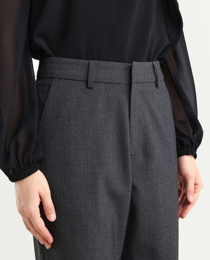 Rareism Women's Taper Grey Polyester Blend Tapered Plain Travel Trouser | RAREISM at Broadway