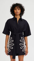 TARA EMBROIDERED SHIRT DRESS | De Novoo at Broadway