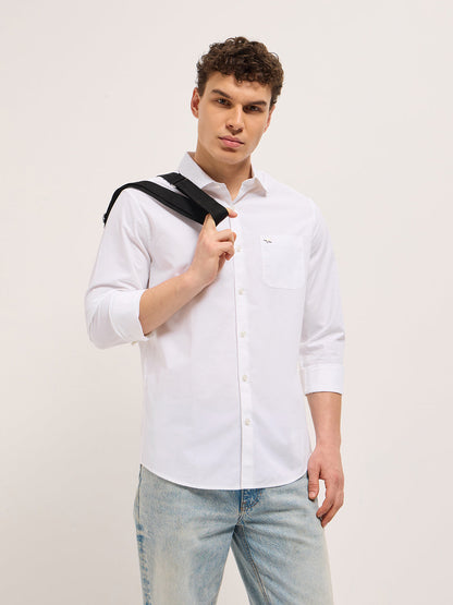 Men's Pure Cotton Solid Casual Shirt TBH-AIRCO-WH