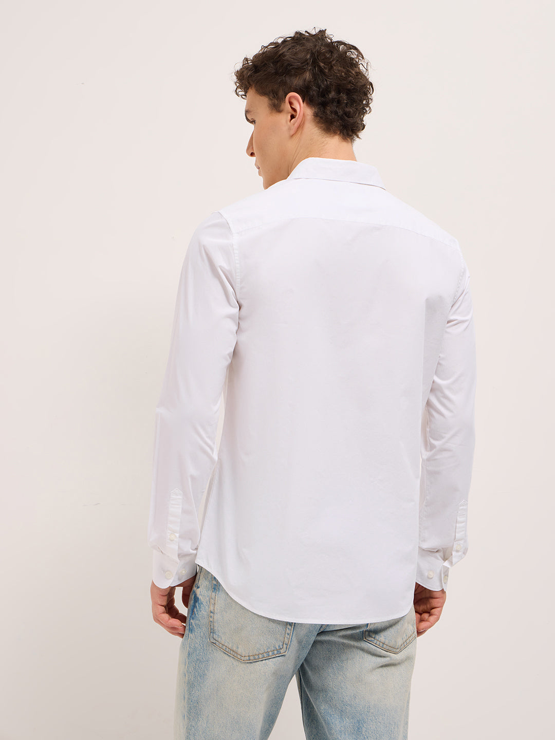 Men's Pure Cotton Solid Casual Shirt TBH-AIRCO-WH