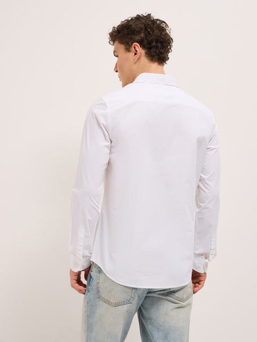 Men's Pure Cotton Solid Casual Shirt TBH-AIRCO-WH