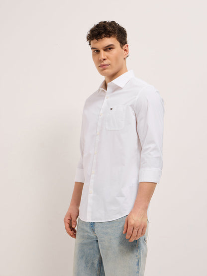Men's Pure Cotton Solid Casual Shirt TBH-AIRCO-WH