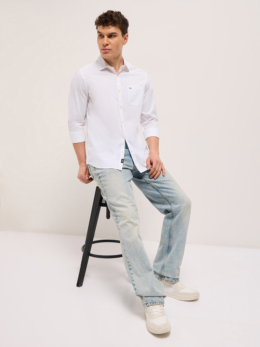 Men's Pure Cotton Solid Casual Shirt TBH-AIRCO-WH